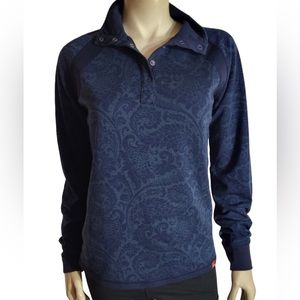 The North Face Blue Floral Pullover Long Sleeve Base Layer Sweater sz XL
